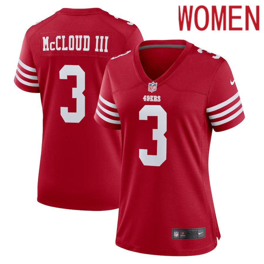 Women San Francisco 49ers 3 Ray Ray McCloud Nike Scarlet Game NFL Jersey
